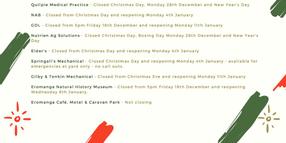 Road Closures -Updated 05/01/21 at 9.45am