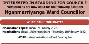 Nganmarriyanga Ward Councillor wanted