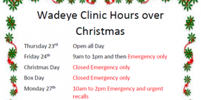 Wadeye Clinic Christmas Hours