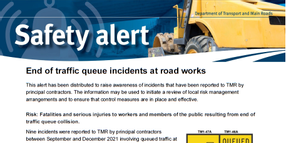 Safety Alert – End of traffic queue incidents at road works
