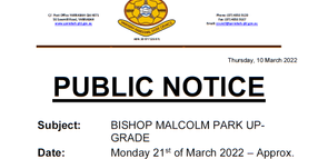 Public Notice – Bishop Malcolm Park Upgrade
